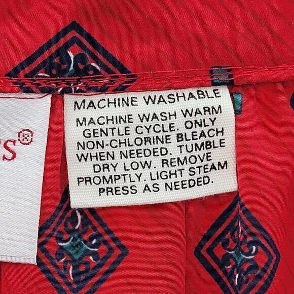 Country Sophisticate by Pendleton Vintage Red Geometric Midi Straight Skirt - Picture 9 of 10